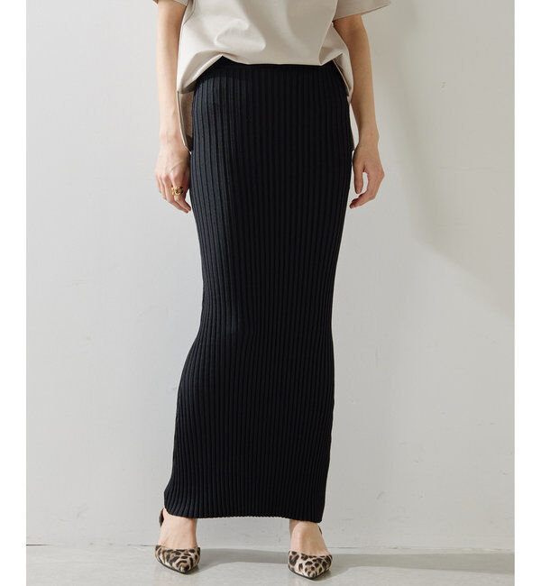  「ニットフィットスカート」|スカート|ブラック