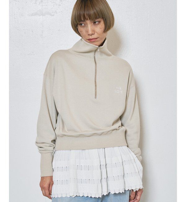  「ハーフジップロゴ裏毛プルオーバー」|Tシャツ・カットソー|