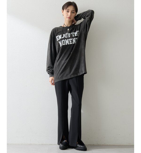  「フロッキープリントロングTシャツ」|Tシャツ・カットソー|