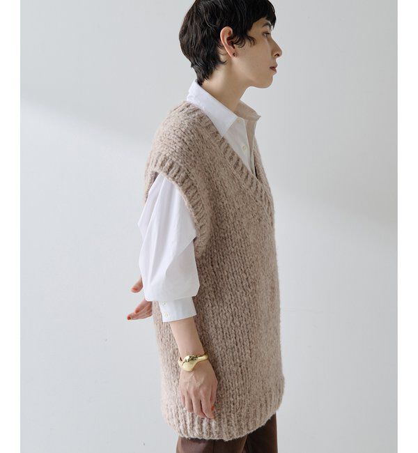  「ハンドニットVプルオーバー」|ニット・セーター|