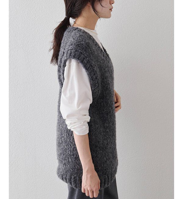  「ハンドニットVプルオーバー」|ニット・セーター|