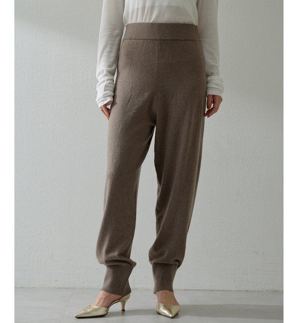  「ウールカシミヤニットパンツ」|チノ|モカ