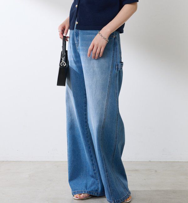  「【ウエスト調整できる】Q.anos ルーズアジャストデニム」|デニム|