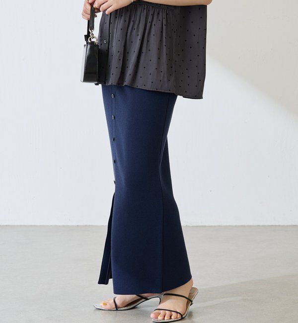  「【前後2WAY】センターボタンニットスカート」|スカート|