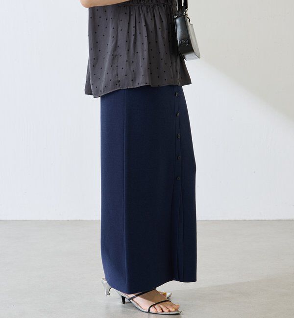  「【前後2WAY】センターボタンニットスカート」|スカート|