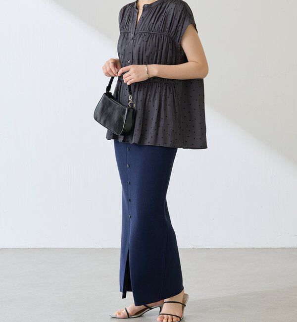  「【前後2WAY】センターボタンニットスカート」|スカート|