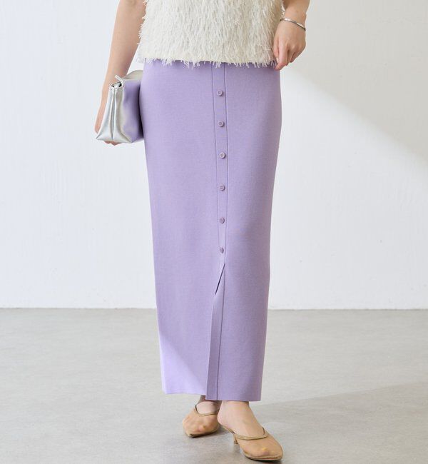  「【前後2WAY】センターボタンニットスカート」|スカート|