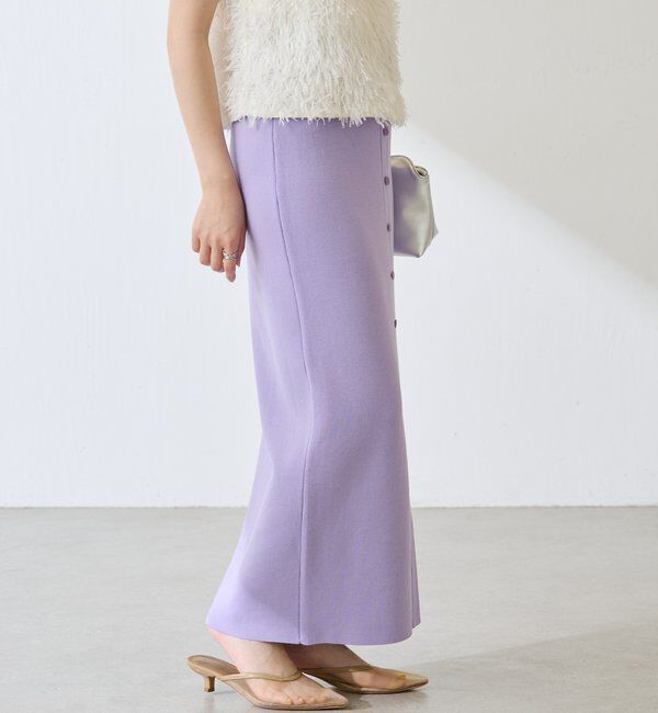  「【前後2WAY】センターボタンニットスカート」|スカート|