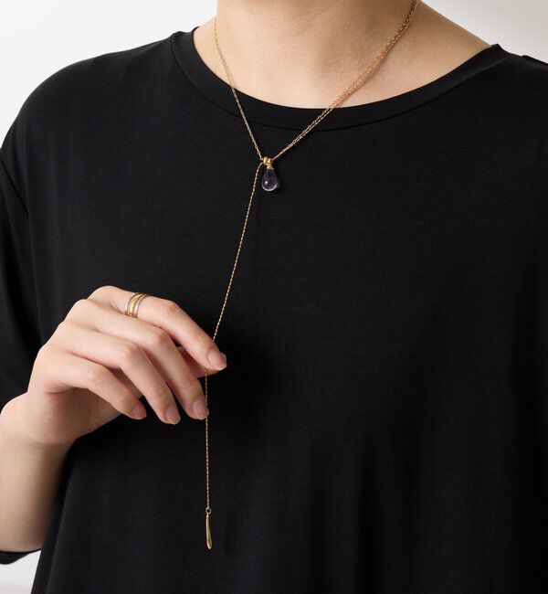  「【PAPILLONNER/パピヨネ】クリアドロップＹ字ネックレス」|リング|