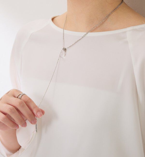  「【PAPILLONNER/パピヨネ】クリアドロップＹ字ネックレス」|リング|