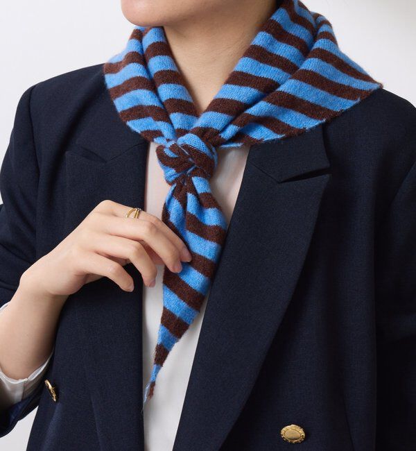  「【PAPILLONNER/パピヨネ】ニットボーダーストール」|マフラー|