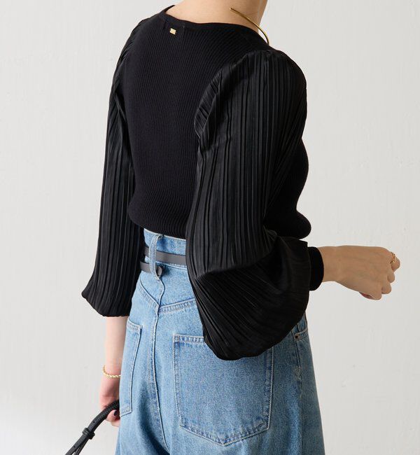  「袖プリーツコンパクトニット」|ニット・セーター|