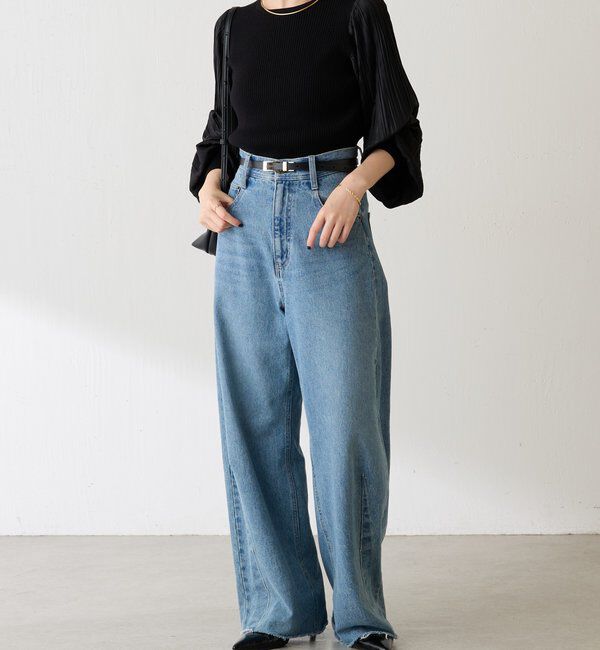  「袖プリーツコンパクトニット」|ニット・セーター|