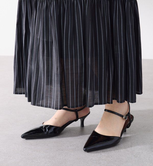  「袖シアーツイルストライプワンピース」|ワンピース|