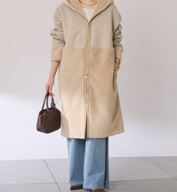  「リバーシブルフェイクファーコート」|その他|ベージュ