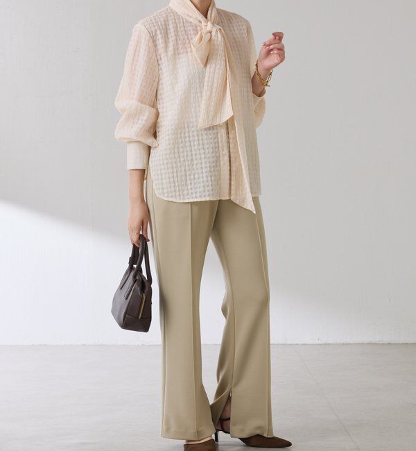  「ボウタイチェックブラウス」|シャツ・ブラウス|