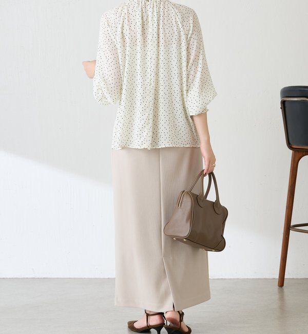  「ハイネックシャーリングドットブラウス」|シャツ・ブラウス|