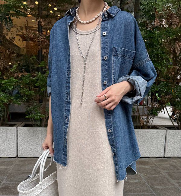  「【新色追加】ダメージデニムシャツ」|シャツ・ブラウス|