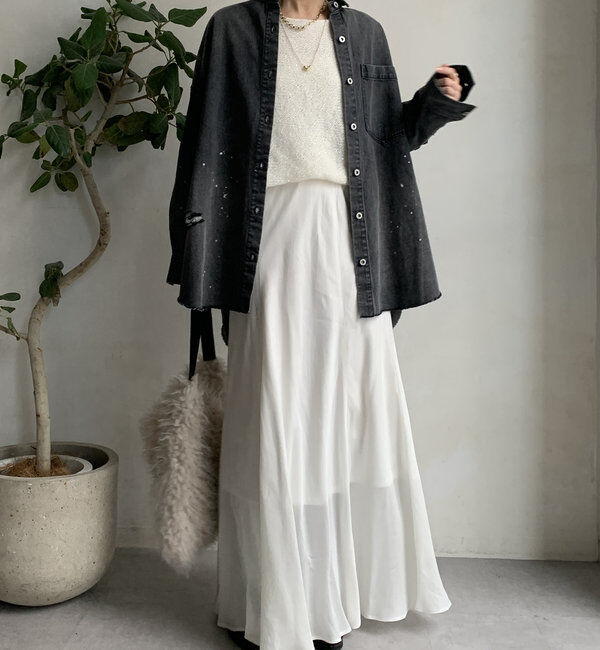  「【新色追加】ダメージデニムシャツ」|シャツ・ブラウス|