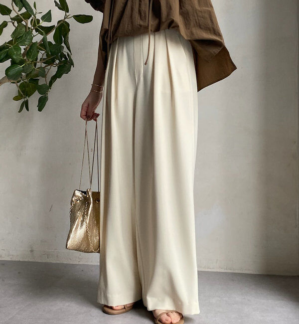  「【累計販売数3万枚突破/22色４サイズ展開！】タックワイドパンツ」|チノ|