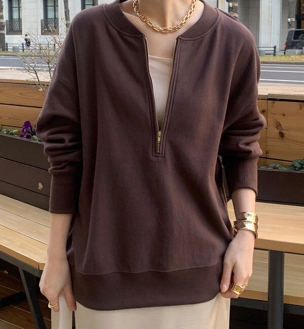  「【新色追加】【インフルエンサー OKOCHI企画】ハーフジップスウェット」|Tシャツ・カットソー|