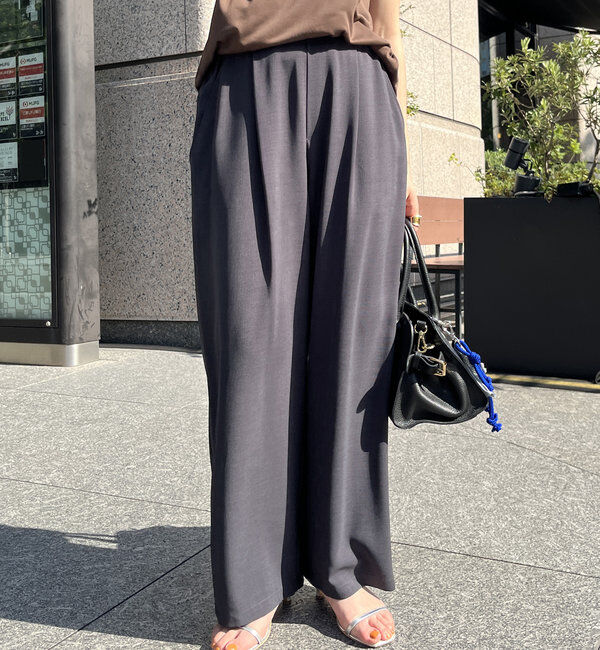  「接触冷感ワイドパンツ」|チノ|