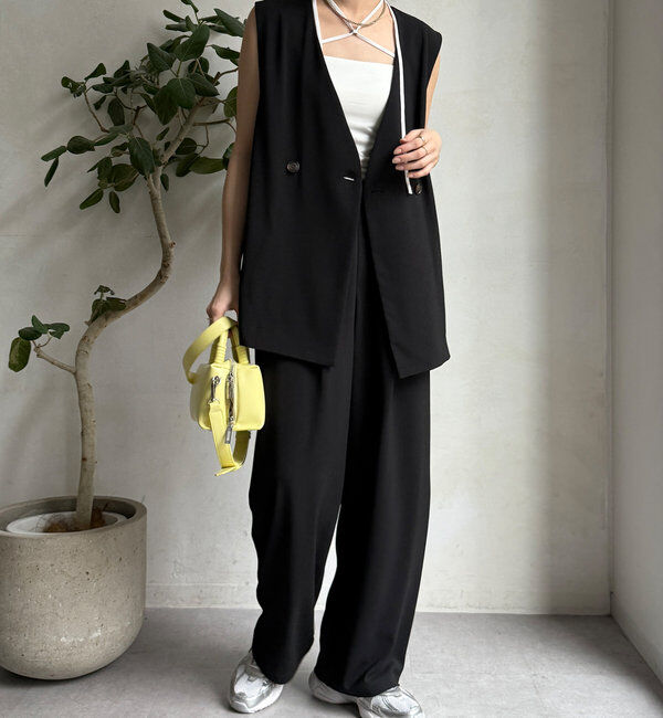  「接触冷感ワイドパンツ」|チノ|