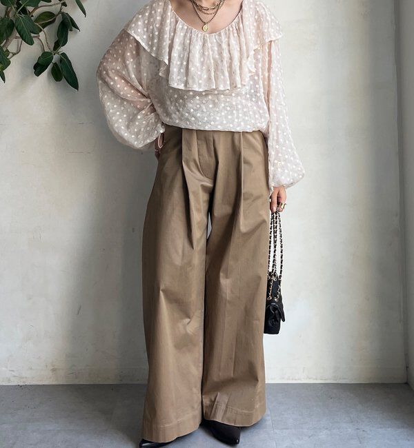  「ストレッチサテンバレルパンツ」|チノ|