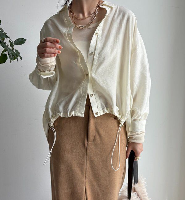  「襟付シアースピンドルブラウス」|シャツ・ブラウス|