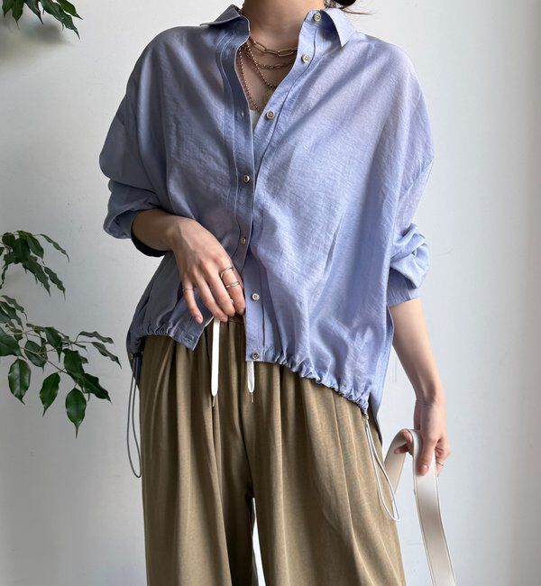  「襟付シアースピンドルブラウス」|シャツ・ブラウス|バイオレット