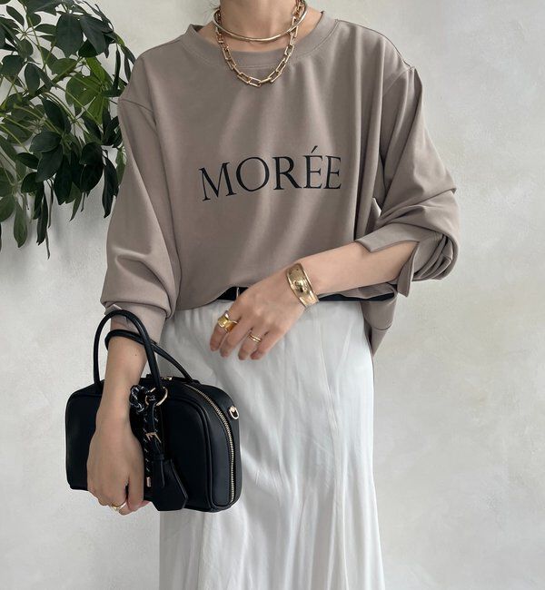  「カットジョーゼットMOREEロゴTEEブラウス」|シャツ・ブラウス|ベージュ