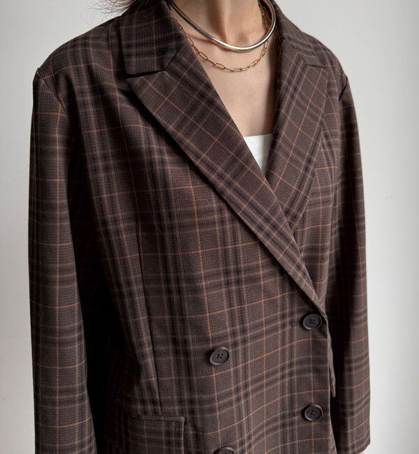  「チェックダブルジャケット」|テーラードジャケット|