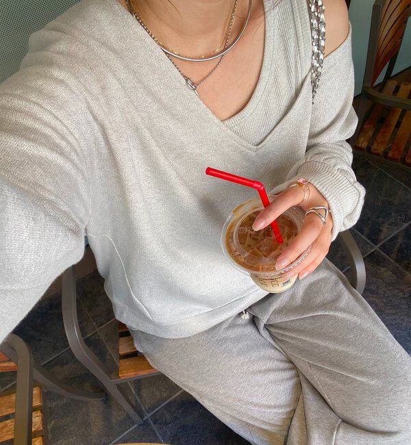  「【新色追加/インフルエンサーSAKURA企画】ラメスウェットタンクセット」|Tシャツ・カットソー|