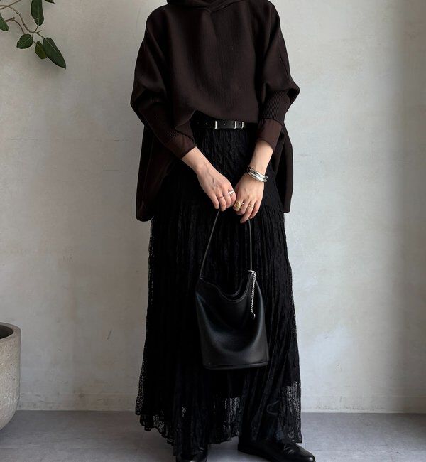  「フーディーポンチョニット」|ニット・セーター|