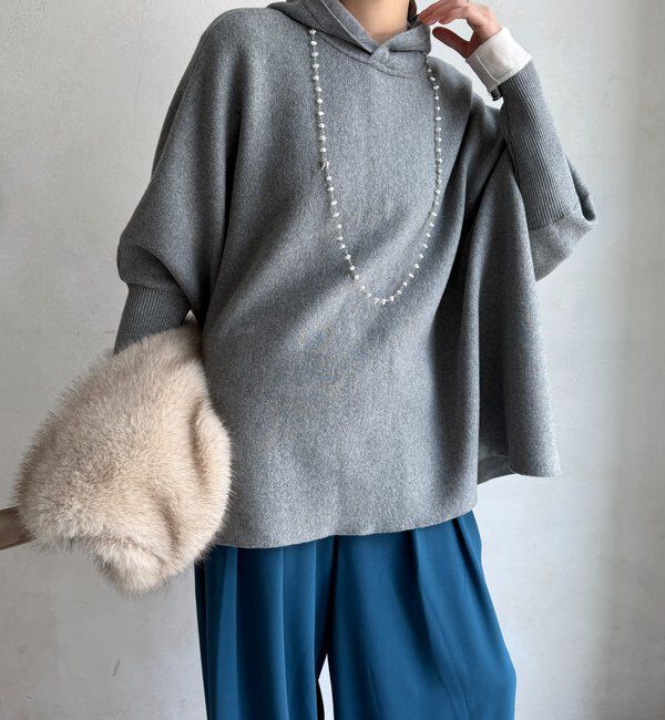  「フーディーポンチョニット」|ニット・セーター|