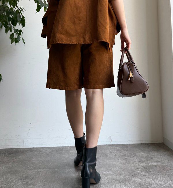  「【セットアップ対応】フェイクスエードショートパンツ」|チノ|