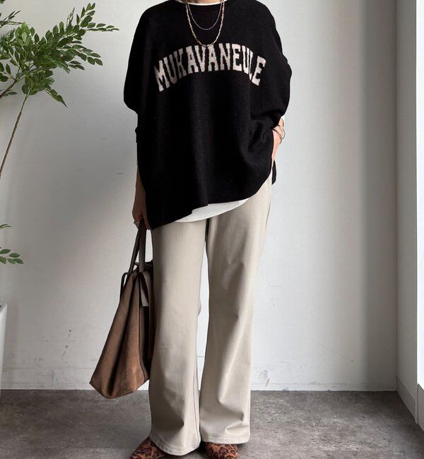  「裏起毛セミフレアイージーパンツ」|チノ|