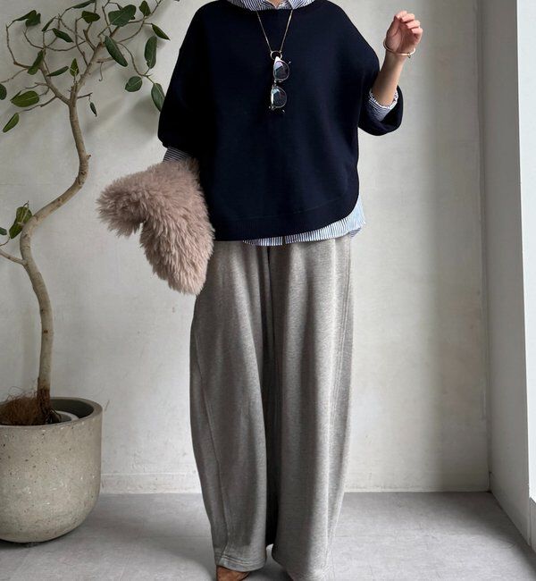  「アシメラウンドニットプルオーバー」|ニット・セーター|