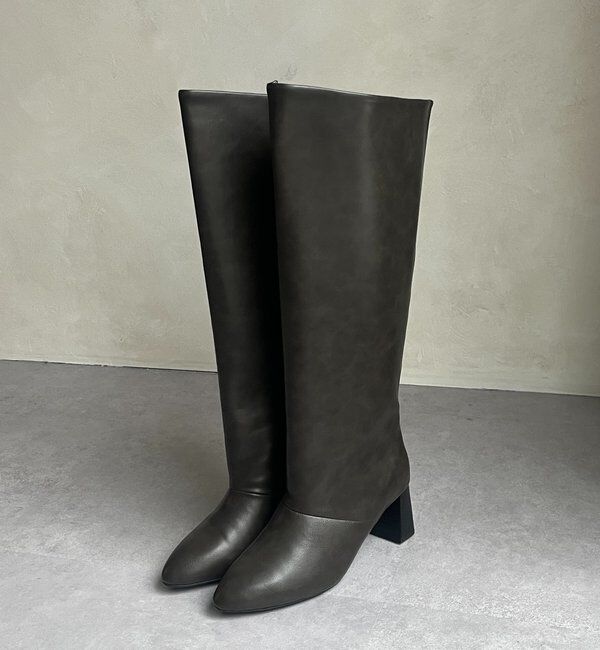  「6センチヒールワイドロングブーツ」|ロングブーツ|