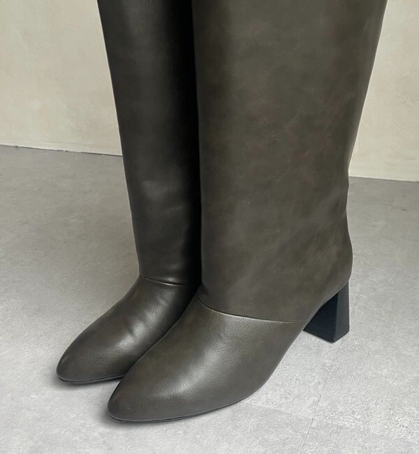  「6センチヒールワイドロングブーツ」|ロングブーツ|