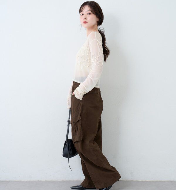  「フラワーコード刺繍シアーTOPS」|Tシャツ・カットソー|