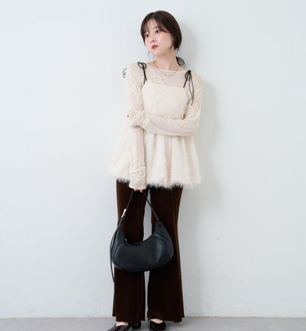  「フラワーコード刺繍シアーTOPS」|Tシャツ・カットソー|