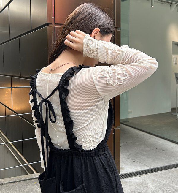  「フラワーコード刺繍シアーTOPS」|Tシャツ・カットソー|