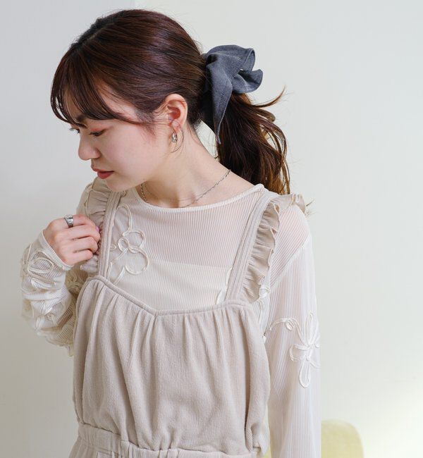  「フラワーコード刺繍シアーTOPS」|Tシャツ・カットソー|