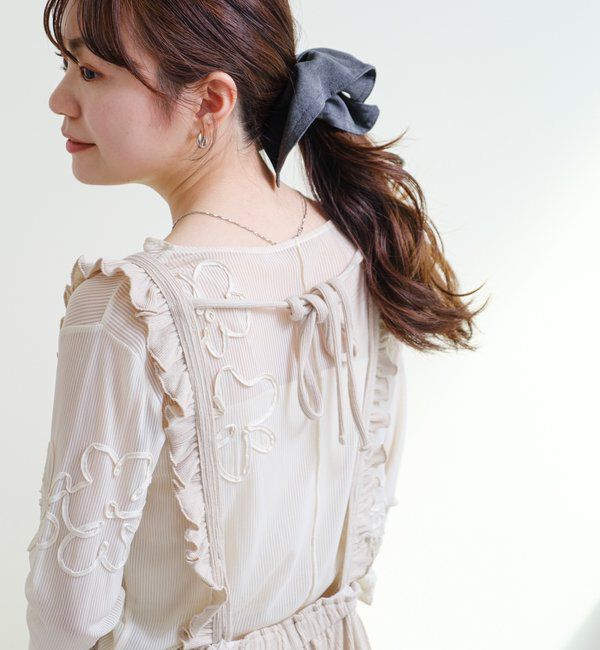  「フラワーコード刺繍シアーTOPS」|Tシャツ・カットソー|