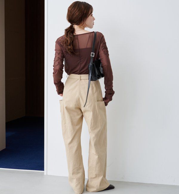  「フラワーコード刺繍シアーTOPS」|Tシャツ・カットソー|