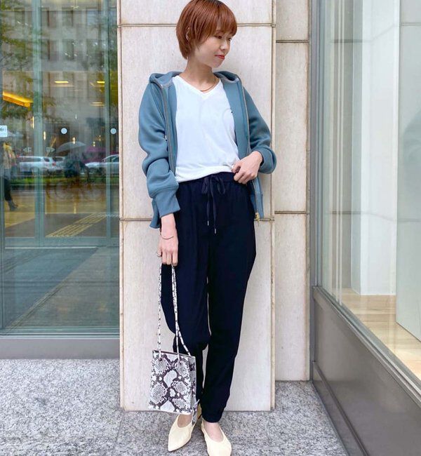  「【WEB限定/キレイめ上品】スポンジダンボールZIPパーカーカットソー」|パーカー|