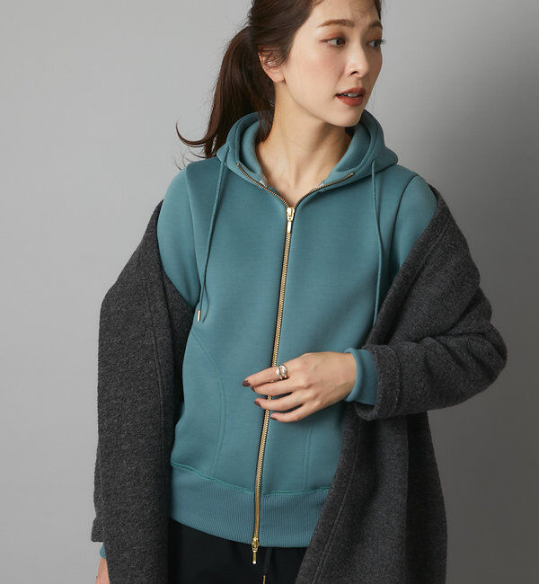  「【WEB限定/キレイめ上品】スポンジダンボールZIPパーカーカットソー」|パーカー|