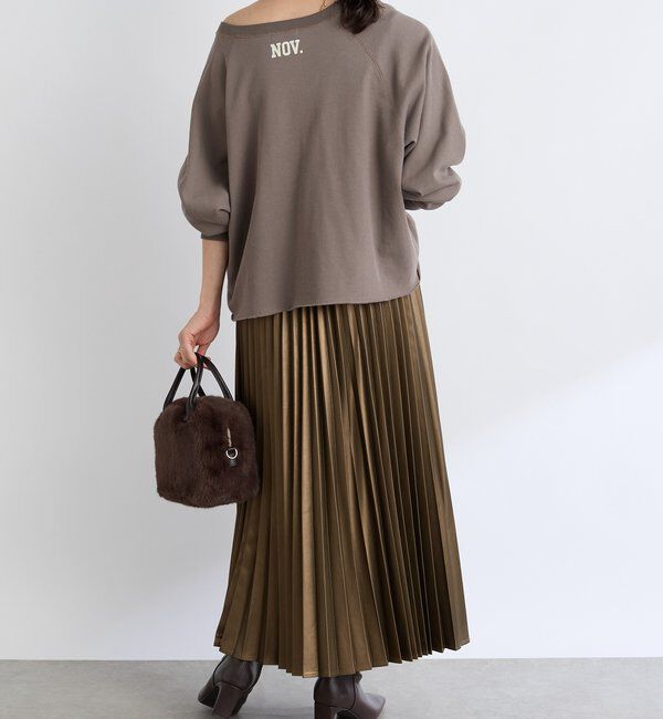  「【リバイバル/ウエストゴムで着やすい】レザーライクプリーツスカート」|スカート|