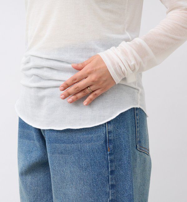  「【リバイバル/やわらかな肌触り】シルクカシミヤブレンドボートT」|Tシャツ・カットソー|